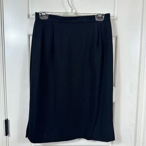 Vintage Focus 2000 Black Lined Pencil Skirt Size 10 90s Classic Career Midi